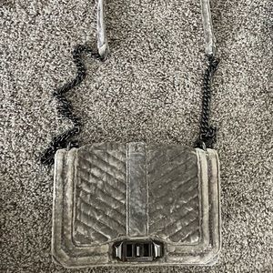 Velvet Silver ( gray) crossbody with chain strap